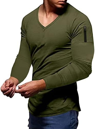 Xxbr masculina camisetas de caça de caça de manga longa V músculo de pescoço de fato com zíper tampa de ombro de fitness atlético
