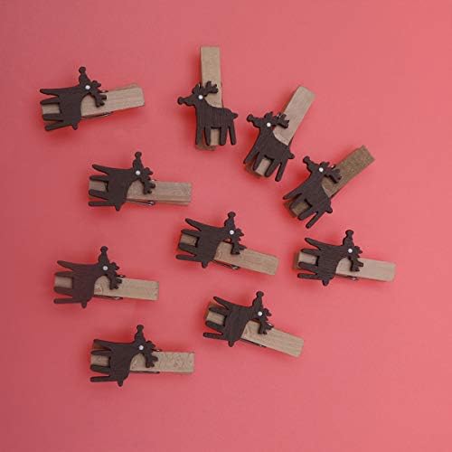 Clipes de imagem 25pcs clipes de madeira de natal mini prenússios de roupas de madeira mini clipes de foto de madeira