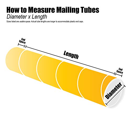 Tubos de correspondência de suprimentos de pacote superior com tampas, 2-1/2 x 18, branco,