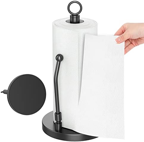Toalheiro de papel Aço inoxidável - Distribuidor de papel de papel de uma mão Distribuidor de toalhas em pé Non -slip, braço de mola,
