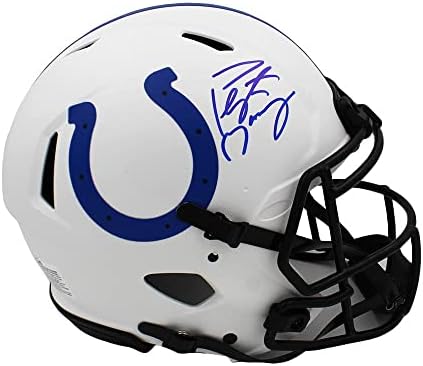 Peyton Manning assinou o capacete lunar autêntico da Indianapolis Colts - capacete lunar NFL - capacetes autografados da NFL