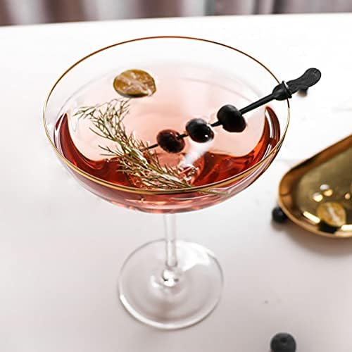 Garneck Clear Rel Wine Glasses Nórdico Copos de vidro de estilo com moldura dourada de cocktail martini xícara elegante
