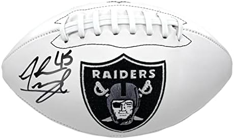 Alec Ingold assinou o Las Vegas Raiders Logo Football COA Inscriptagraphs Autograph - Bolola de bolas de futebol autografada