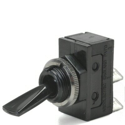 Black 20 Amp On / Off / On Alaver Toggle Switch com terminais de guia