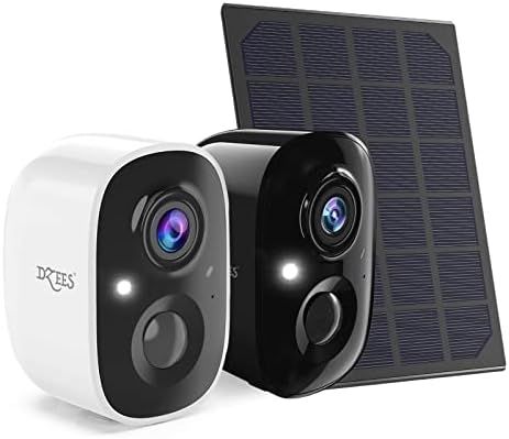 Câmera de segurança solar com energia solar Wi-Fi sem fio Wi-Fi, câmera externa de visão noturna de 1080p, sistema de câmeras