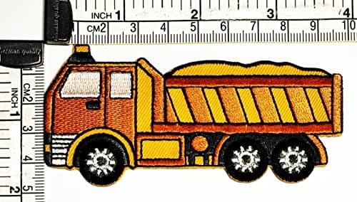 Kleenplus Truck Bordado Ferro Bordado em Sew On Patch Fashion Arts Amarelo Haul Dump Truck Cute Desenho de desenho de desenho animado