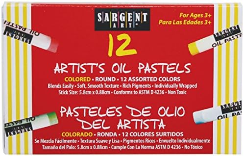 Sargent Art 22-2017 Pastéis de óleo de 12 acusações variados, 5,8 cm x 0,88 cm