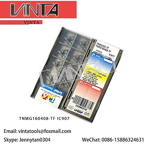 FINCOS 10PCS/LOTE TNMG160408-TF IC907/TNMG160404-TFIC907 CNC CARBIDO Turnando inserções de ferramentas de lâmina de corte-: TNMG160404-Tfic907, diâmetro Shank: 30pcs)