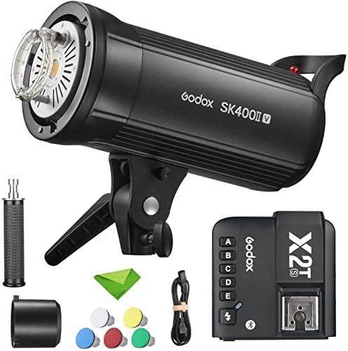 Godox sk400iiv com godox x2t-s gatilho 400Ws Strobe Studio Flash GN65 5600K 2.4G com lâmpada de lâmpada de LED Bowens Mount Monolight