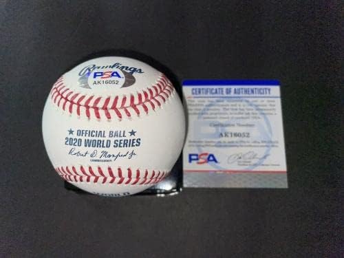 Tony Gonsolin assinou o Official 2020 World Series Baseball La Dodgers PSA/DNA - Bolalls autografados