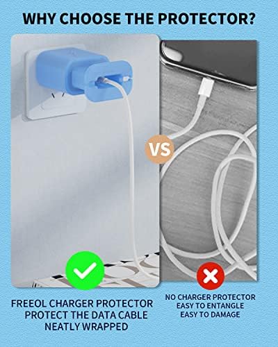 [3 pacote] Protetor de carregador de silicone Freeol, organizador do cordão de viagem compatível com Apple 20W/18W Usb -C Adaptador