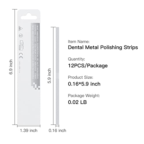 12 pcs tiras de polimento de metal dental tiras de acabamento inoxidável faixa de metal 4 mm, ferramentas de limpeza para cuidados bucais