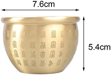 Brass de estilo chinês genérico feng shui tigela dinheiro jarro de arroz e tocador de tesouro de incenso para decoração de cozinha de