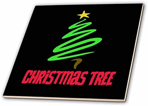 3drose imagem das palavras árvore de Natal no fundo preto - azulejos
