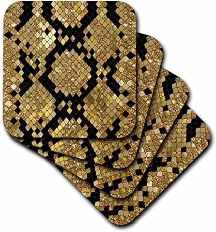 3drose glam preto e imagem da imagem de ouro do padrão de pele de cobra - montanhas -russas