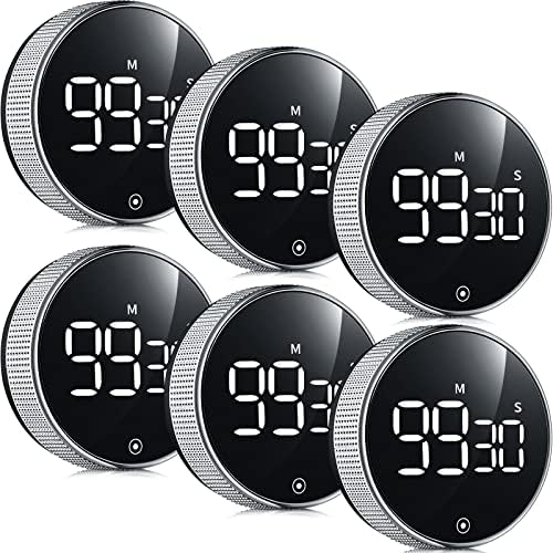6 PCs Cozinha Timers digitais Countdown Timer magnético para cozinha cozinha assar grande exibição LED Timer de cronômetro de sala de aula para estudar e ensinar