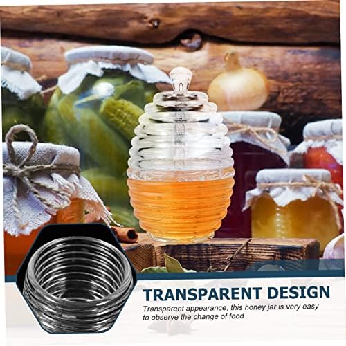 Alipis Honeypot 1 Set Hast of Honey Plástico Dispensador de panela de açúcar Recipientes transparentes para mexer as pálpebras de cozinha de tampa de tampa de tampa de tampa de tampa de tampas de capa de garrafas