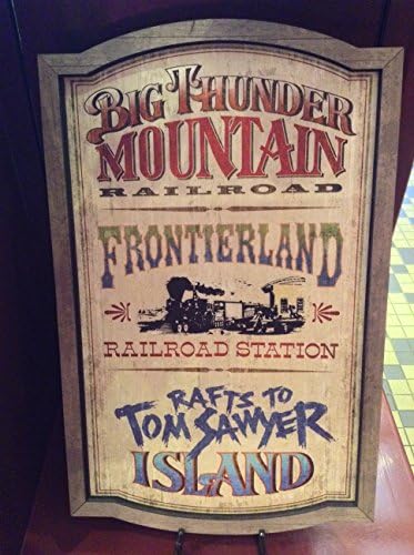 Walt Disney World Frontierland Atrações Magic Kingom Wood Wall Sign Novo