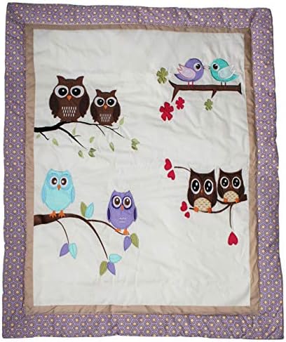 Babyfad Owl Purple 9 peças Conjunto de cama de berço bebê