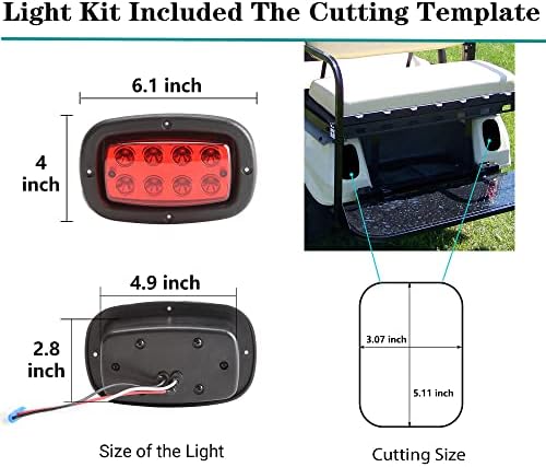 10L0L Golf Cart Kit de luz LED para Club Car DS todos os anos, LED FARCLING e LED TALLH LUCTER com modelo de corte de