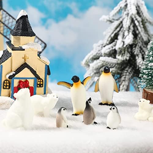 16 PCS Animais polares Figuras Antártica Animais Antárticos Definir animais do Ártico Plástico Brinquedos com Urso Branco